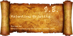 Valentiny Brigitta névjegykártya